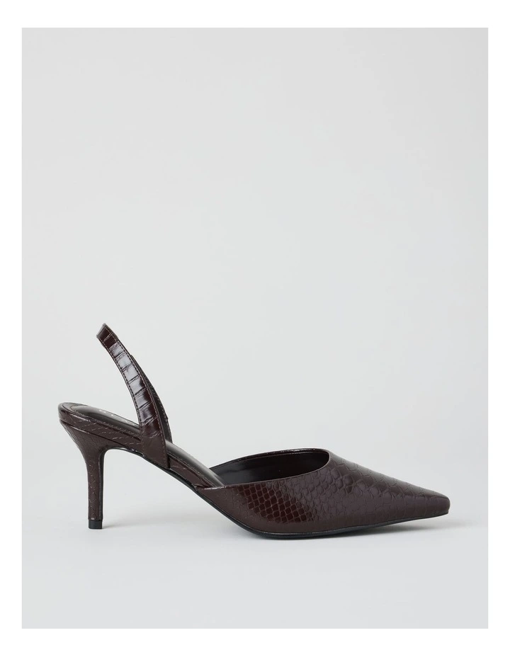 Alina Heeled Shoes in Choc Croc image 1