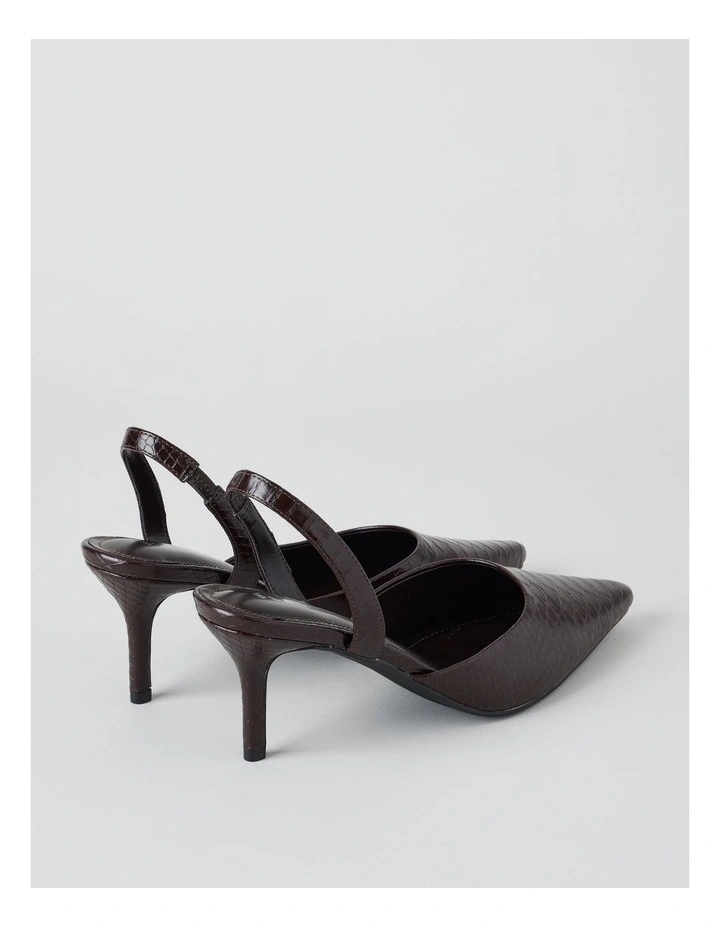 Alina Heeled Shoes in Choc Croc image 3