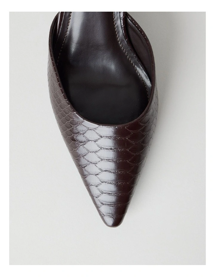 Alina Heeled Shoes in Choc Croc image 5