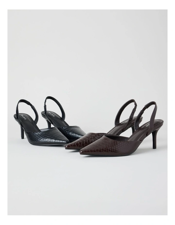 Alina Heeled Shoes in Choc Croc image 6