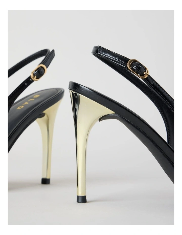 Tiana Heeled Shoes in Black/Gold Combo image 3
