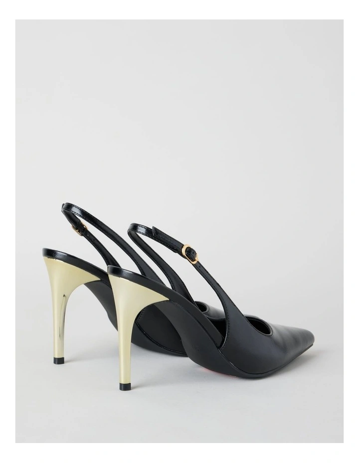 Tiana Heeled Shoes in Black/Gold Combo image 4