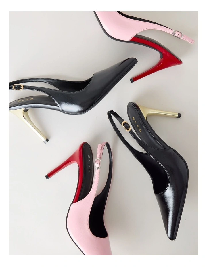 Tiana Heeled Shoes in Black/Gold Combo image 6