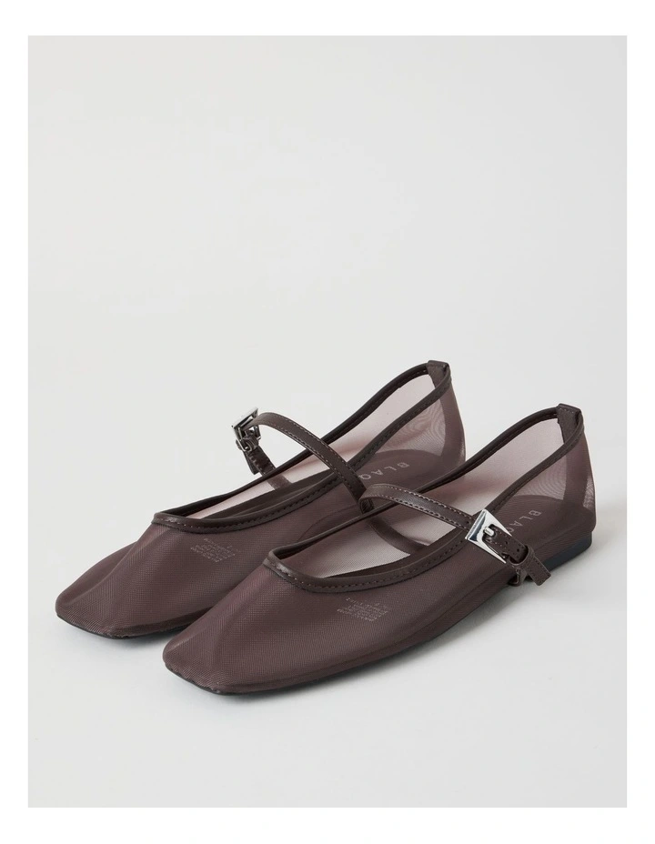 Hayley Flat Shoes in Chocolate Mesh image 4