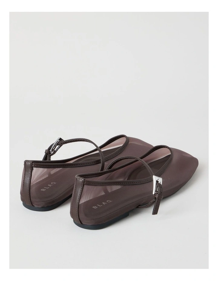 Hayley Flat Shoes in Chocolate Mesh image 5