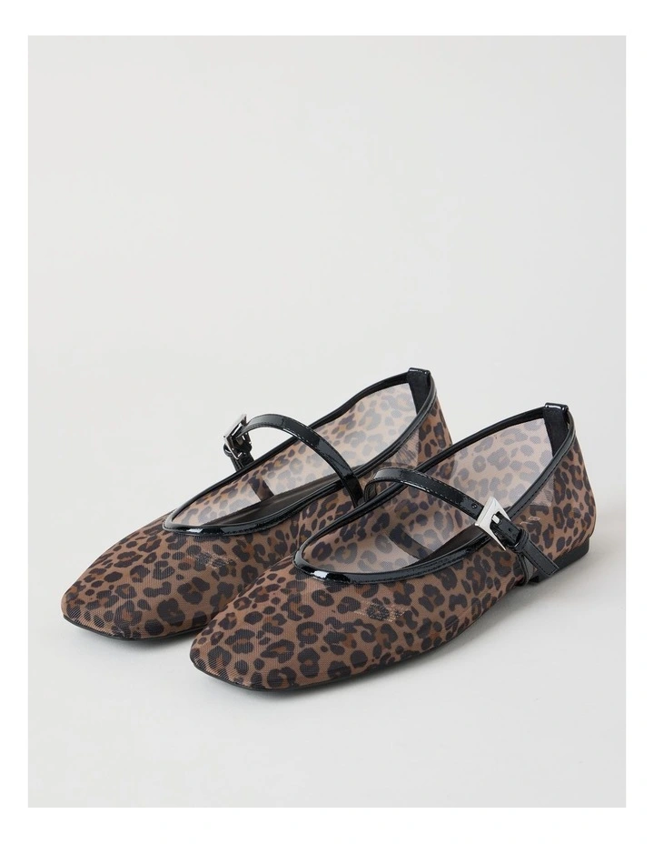 Hayley Flat Shoes in Leopard Mesh image 3