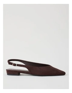 Sheradyn Flat Shoes in Chocolate Micro