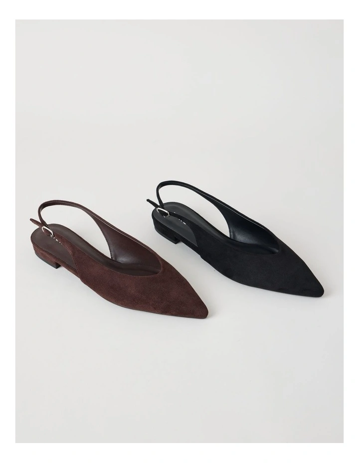 Sheradyn Flat Shoes in Chocolate Micro image 7