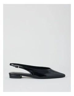 Sheradyn Flat Shoes in Black Glaze