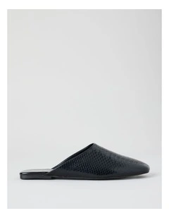Aria Flat Shoes in Black Croc