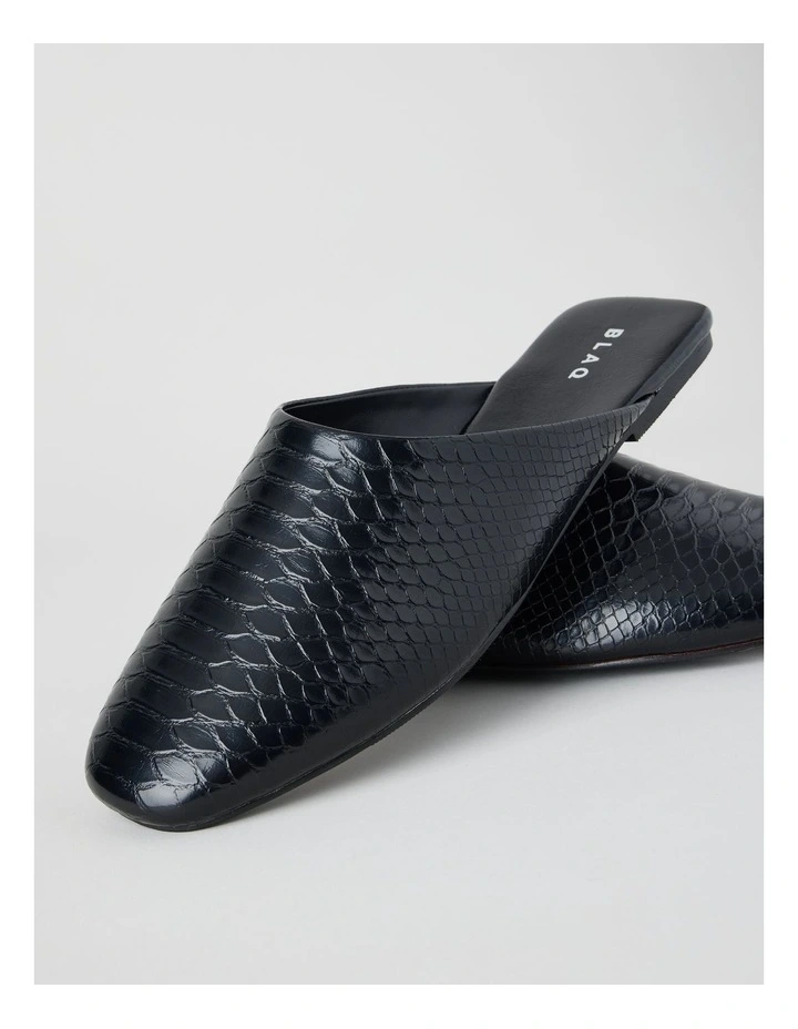 Aria Flat Shoes in Black Croc image 2