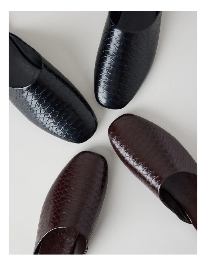 Aria Flat Shoes in Black Croc image 6