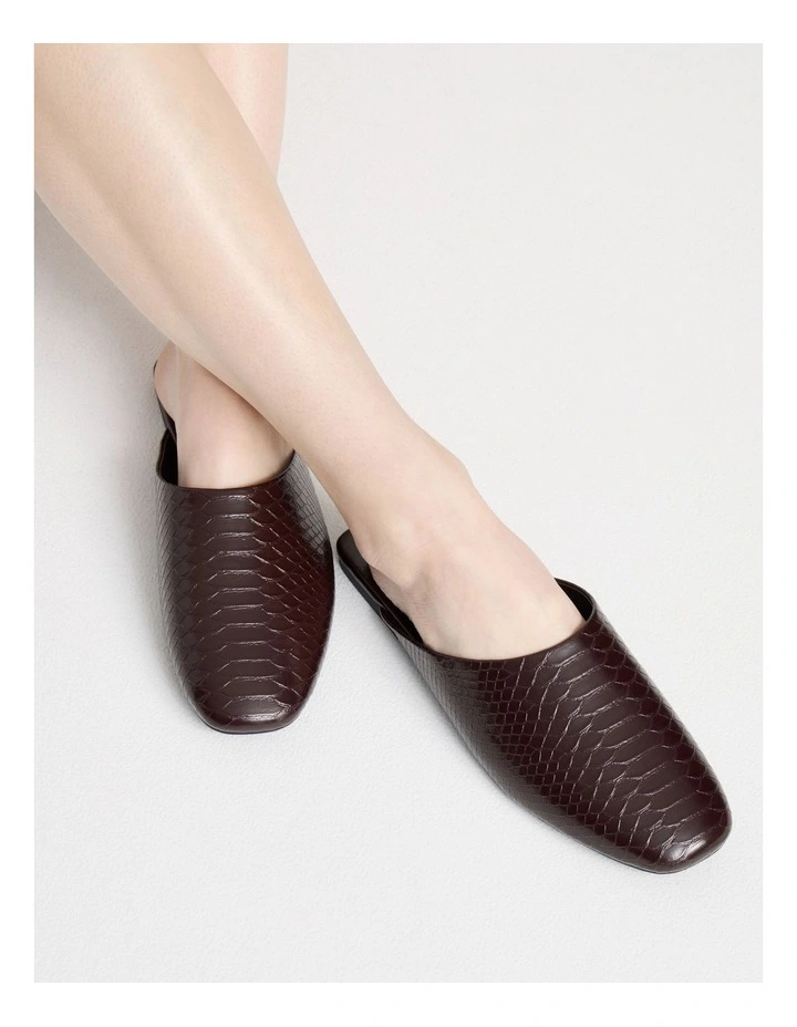 Aria Flat Shoes in Chocolate Croc image 2