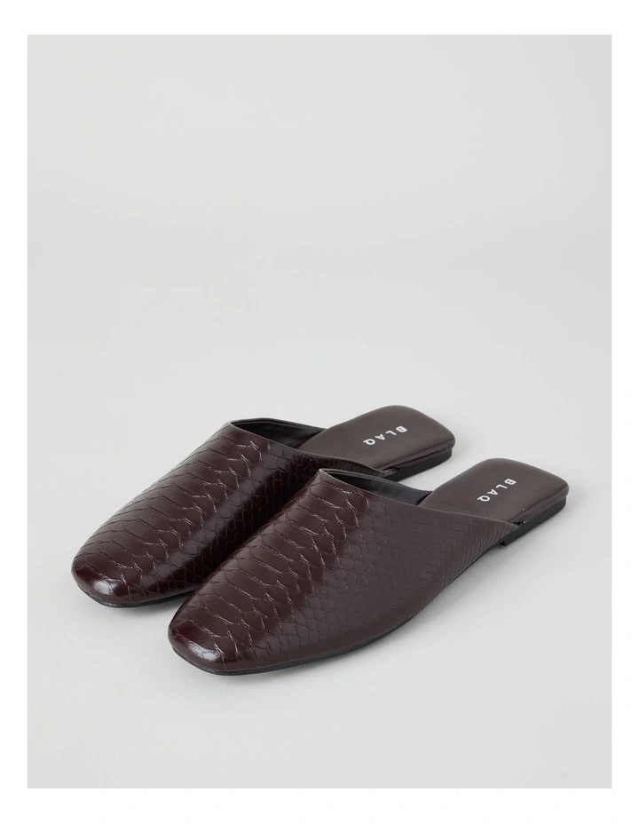 Aria Flat Shoes in Chocolate Croc image 2