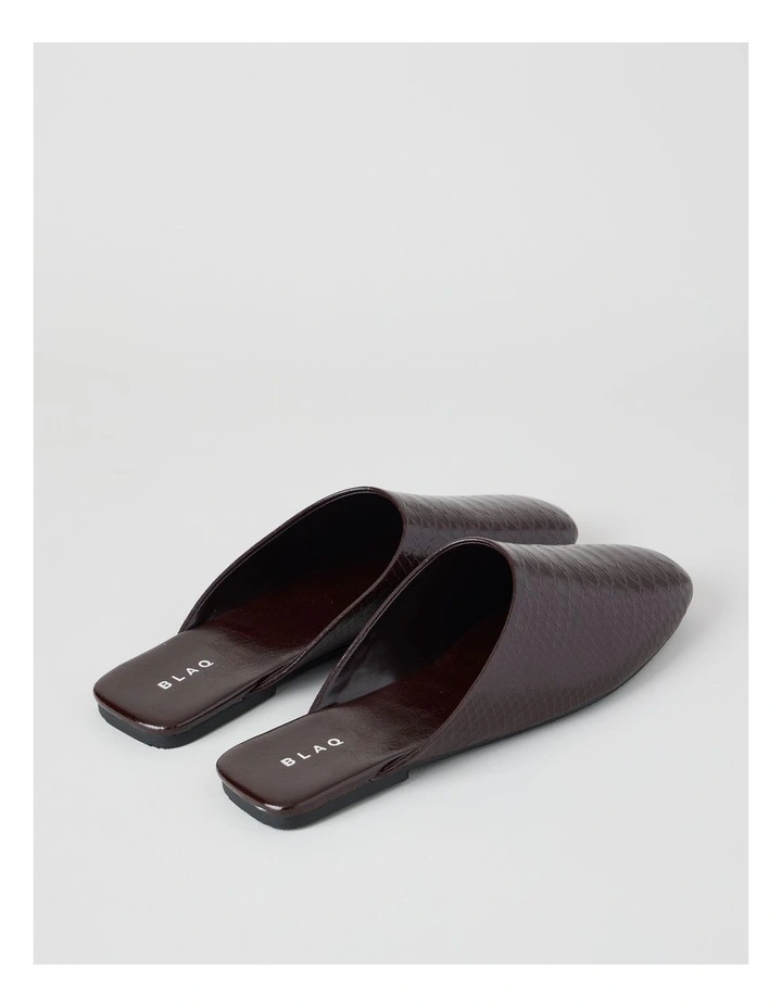 Aria Flat Shoes in Chocolate Croc image 3