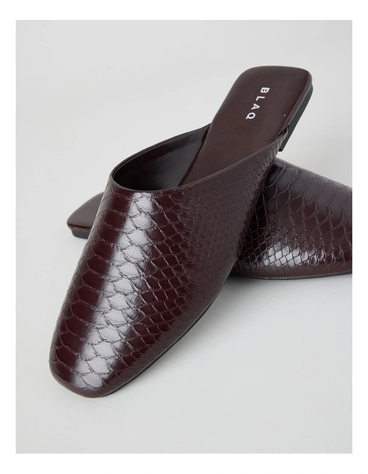 Aria Flat Shoes in Chocolate Croc image 4