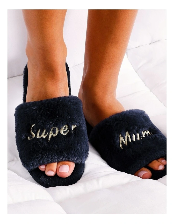 Super Mum Slipper in Navy image 2