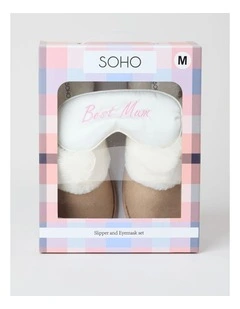 Best Mum Gift Box with Slipper & Eye Mask in Beige