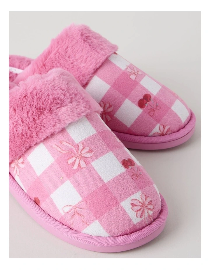 Harbin Slipper in Pink Cherry/ Bow Print image 3