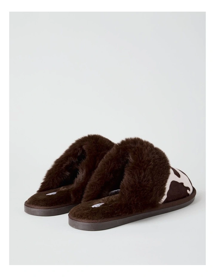 Nala Slipper in Chocolate Cow Print image 5