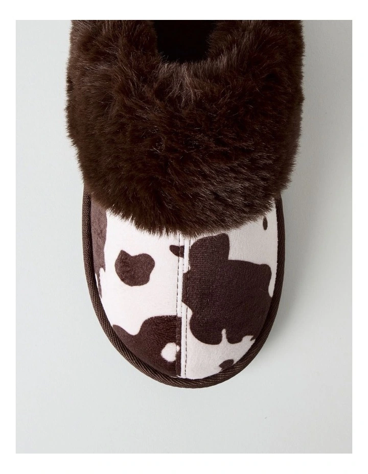 Nala Slipper in Chocolate Cow Print image 6