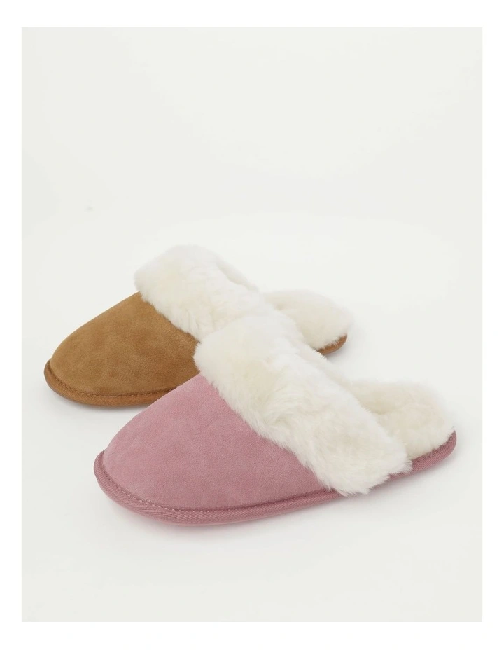 Felix Slipper In Pink Sheepskin in Pink image 6