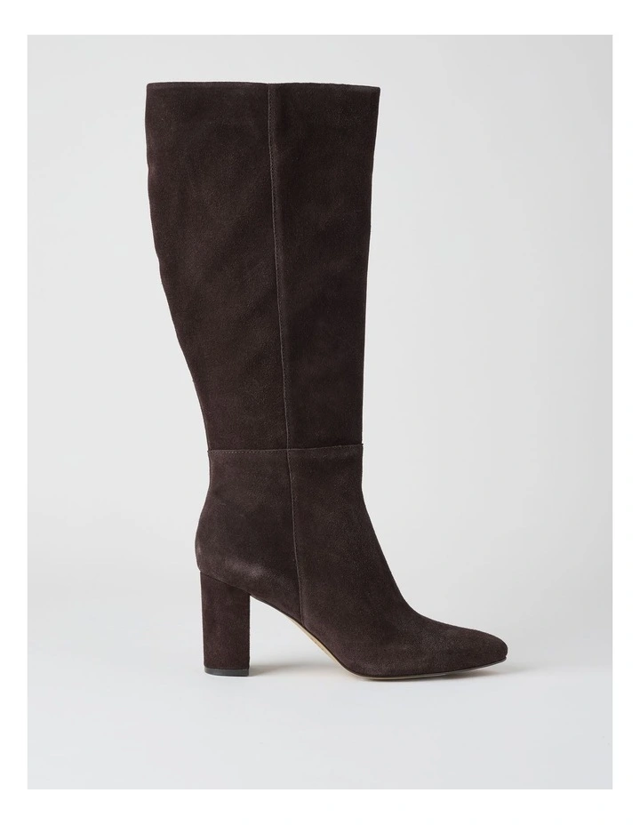 Robyn Boot in Chocolate Suede image 1