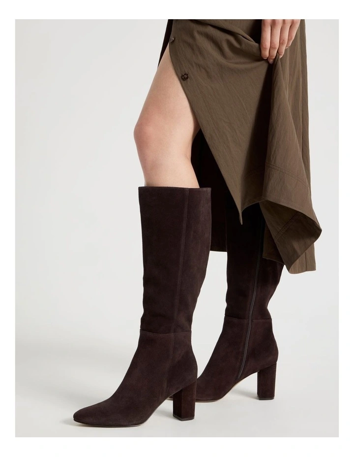 Robyn Boot in Chocolate Suede image 2