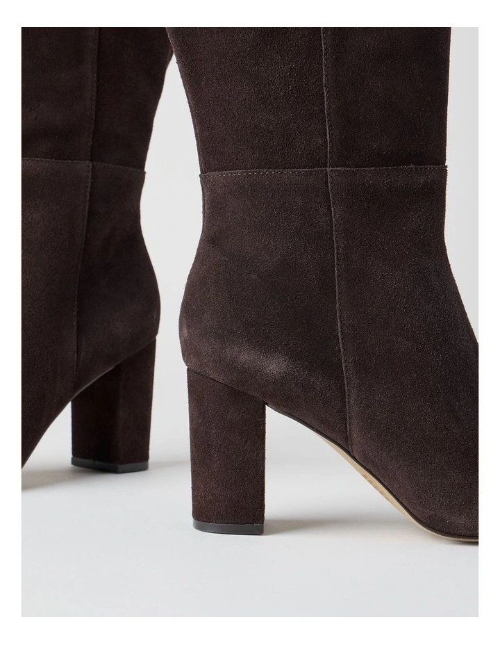 Robyn Boot in Chocolate Suede image 3
