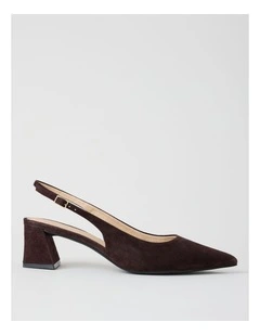Rachael Heeled Shoes in Chocolate Suede