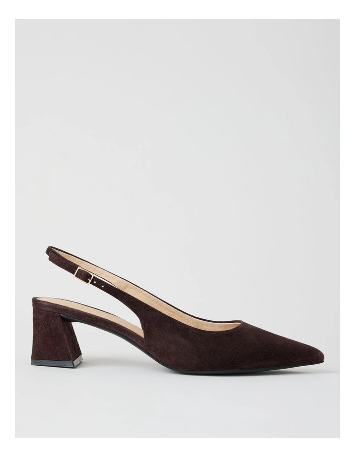 Rachael Heeled Shoes in Chocolate Suede image 1
