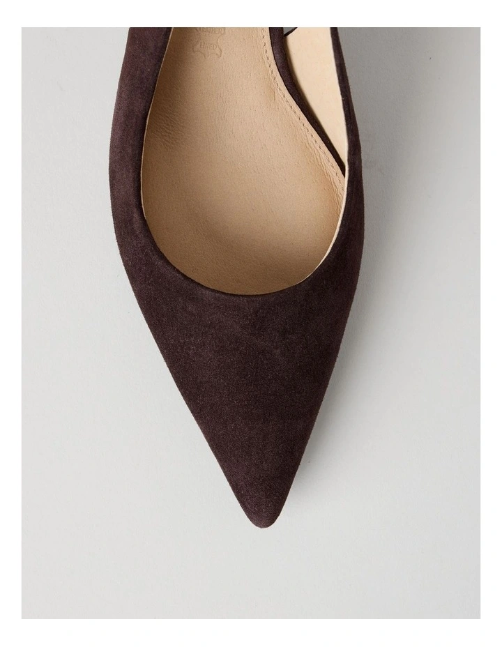 Rachael Heeled Shoes in Chocolate Suede image 5