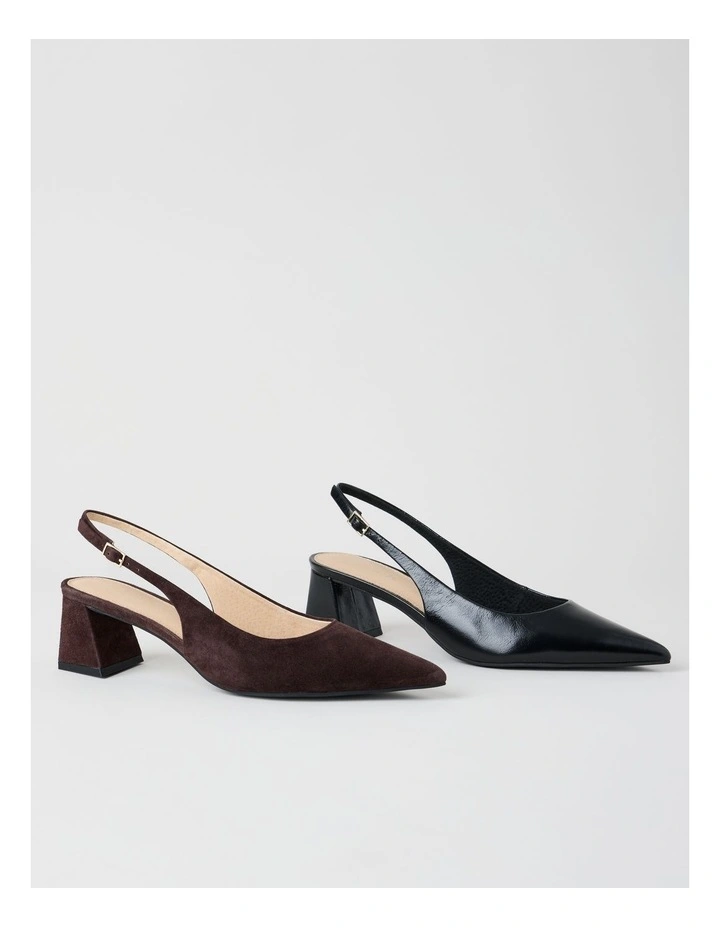 Rachael Heeled Shoes in Chocolate Suede image 6