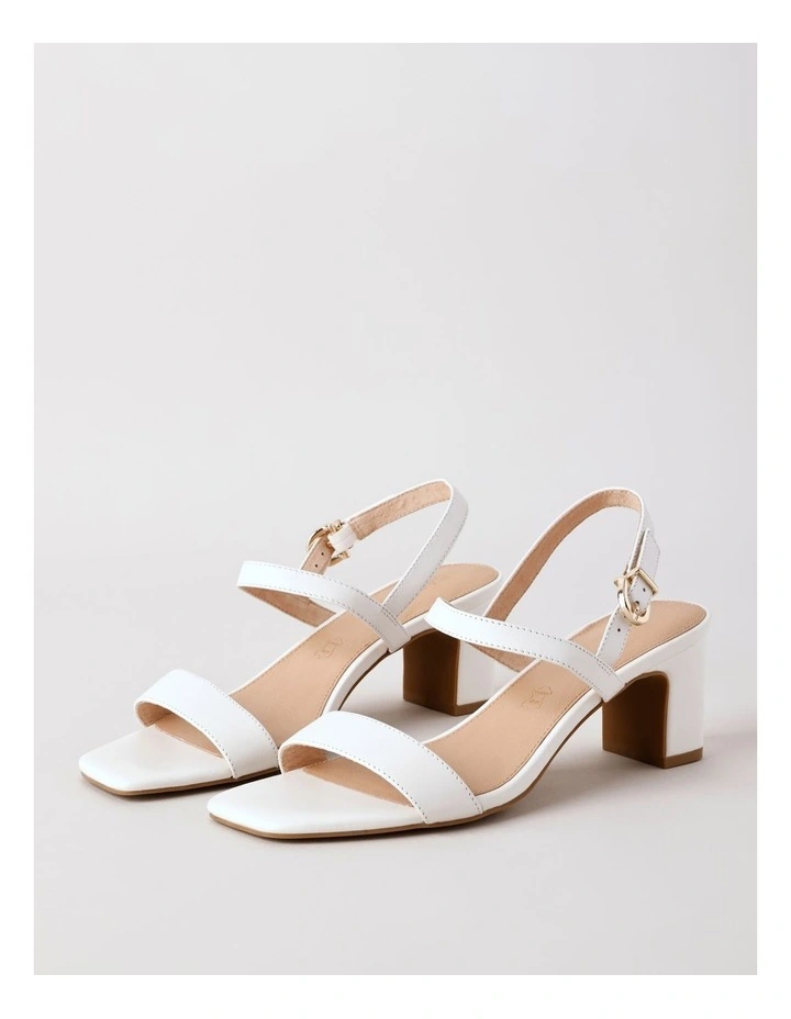 Shona Sandal in Bright White Leather image 2