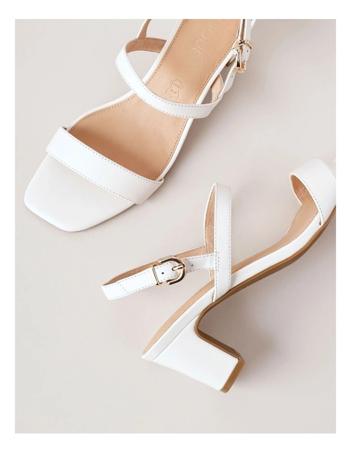 Shona Sandal in Bright White Leather image 3