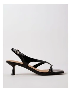 Star Sandal in Black Leather
