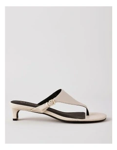 Tori Sandal in Ecru Leather