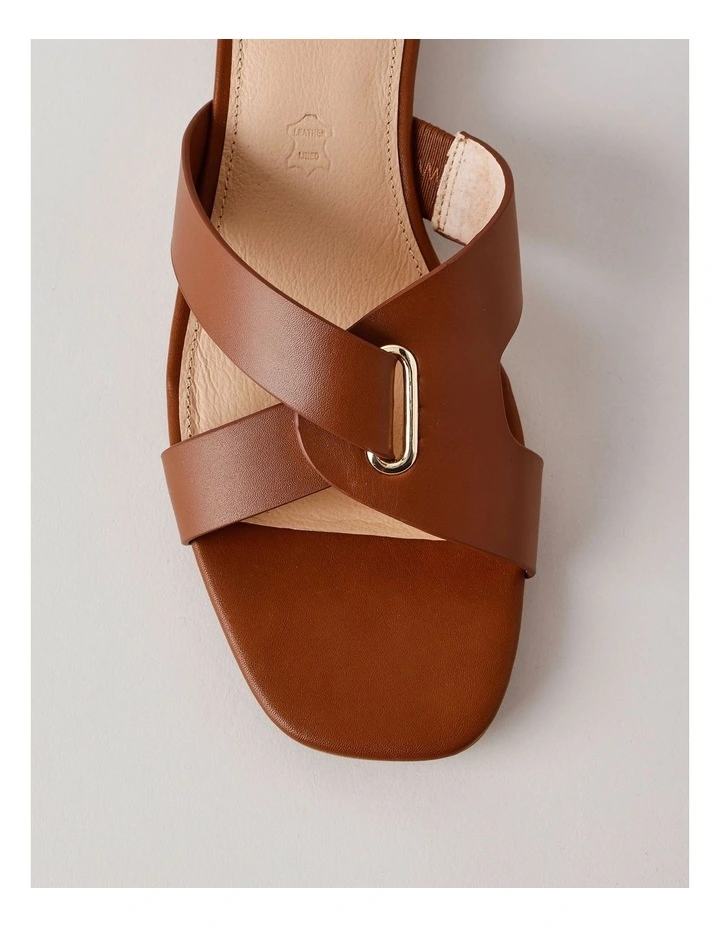 Marlee Sandal in Dark Tan Leather image 6