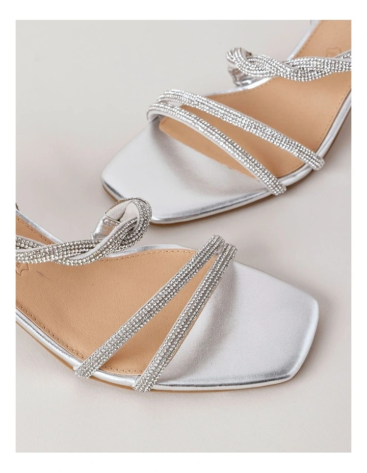 Celine Sandal in Silver Leather image 4