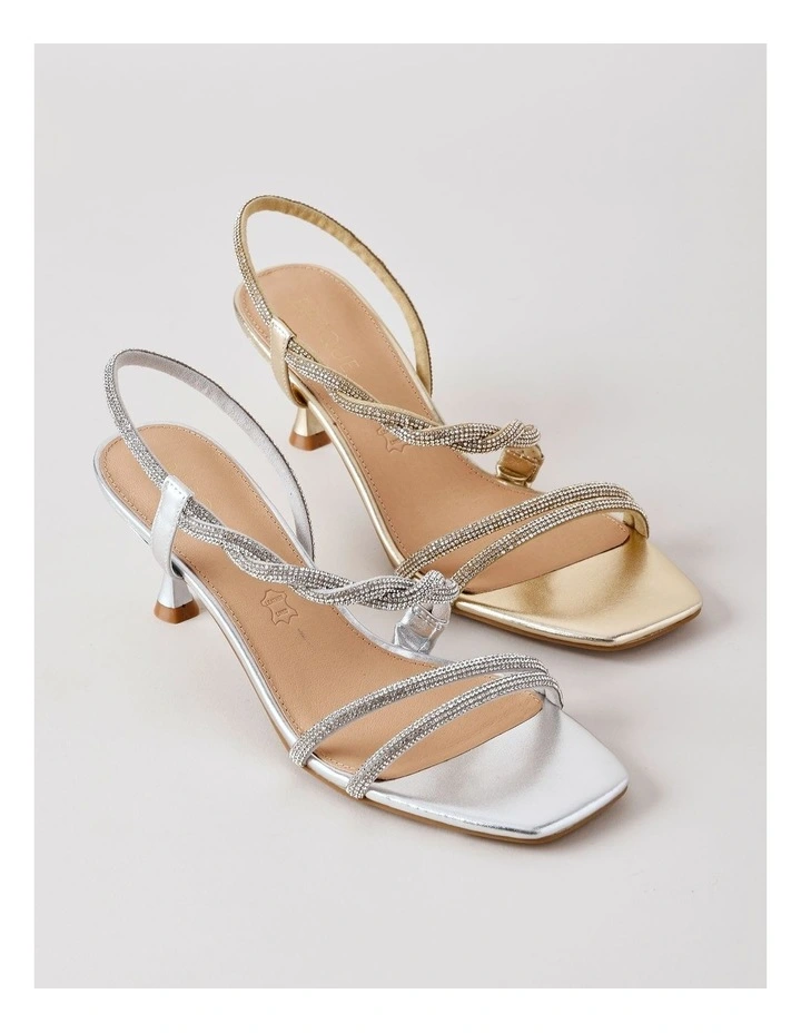 Celine Sandal in Silver Leather image 6