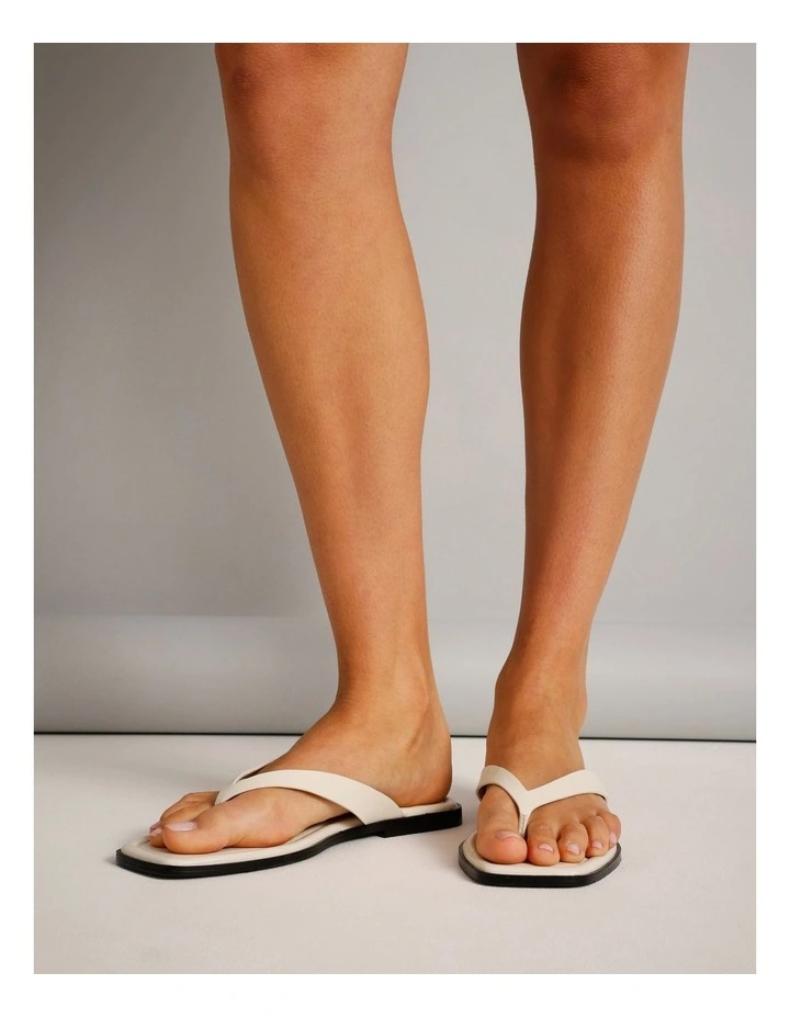 Thea Sandal in Chalk Leather image 2