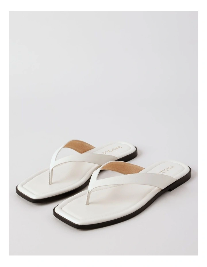 Thea Sandal in Chalk Leather image 3