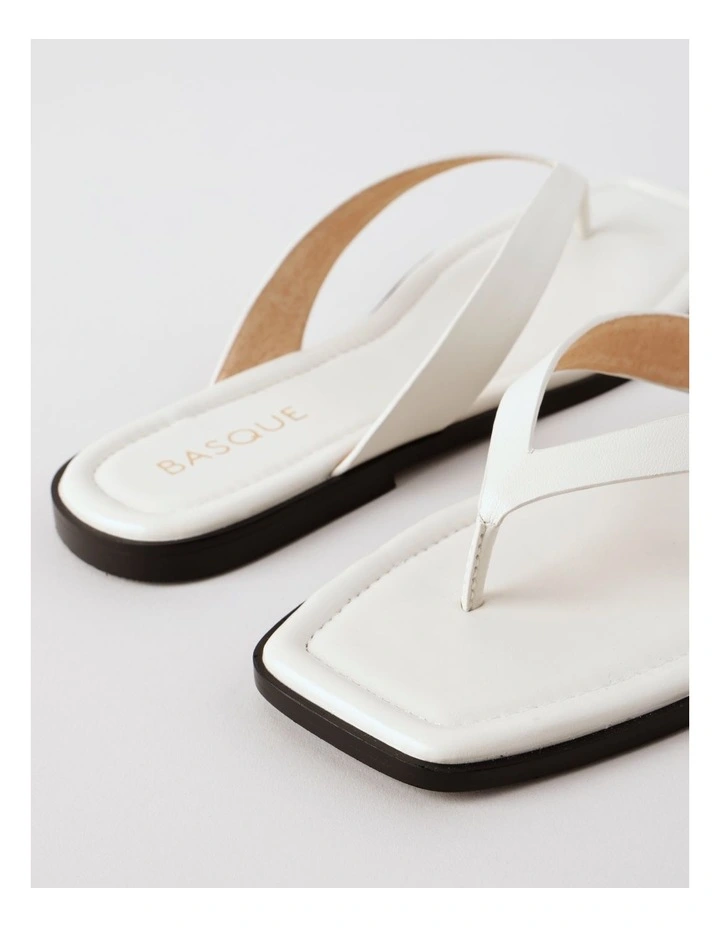 Thea Sandal in Chalk Leather image 4