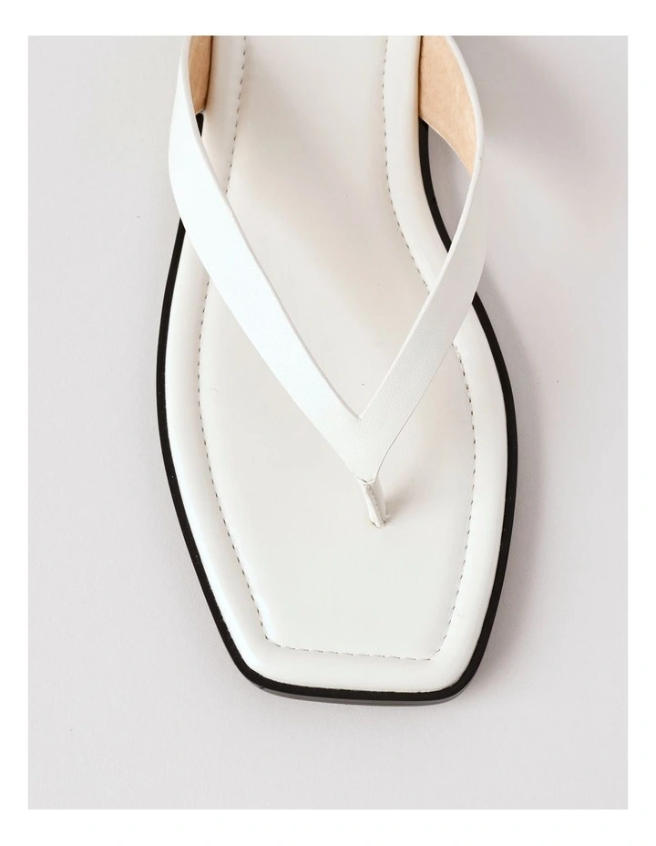 Thea Sandal in Chalk Leather image 6