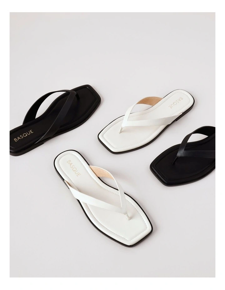 Thea Sandal in Chalk Leather image 7