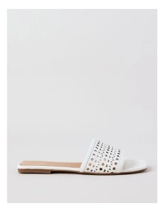 Amara Sandal in Bright White Leather