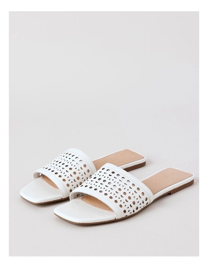 Amara Sandal in Bright White Leather image 3