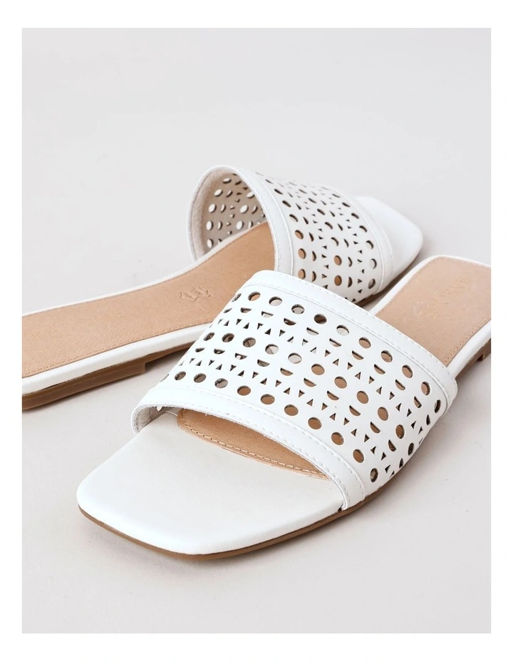 Amara Sandal in Bright White Leather image 4