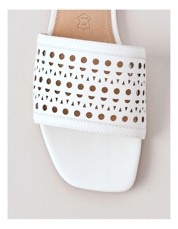 Amara Sandal in Bright White Leather image 6