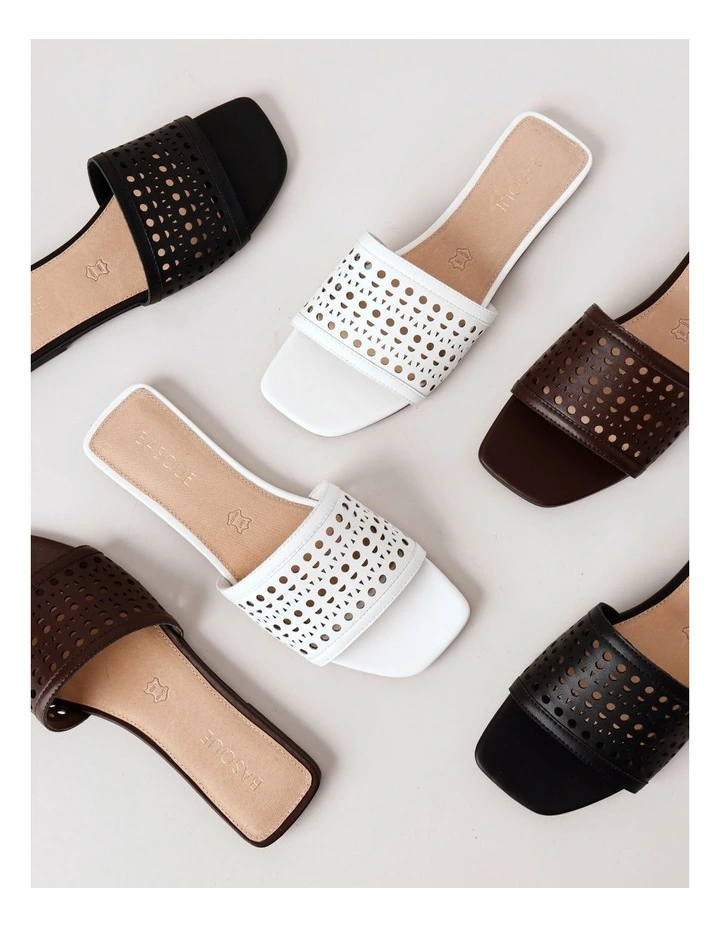 Amara Sandal in Bright White Leather image 7